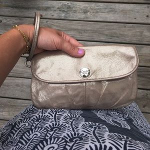 Coach Metallic Large Clutch